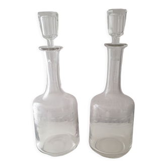 Carafes des années 1920 en verre