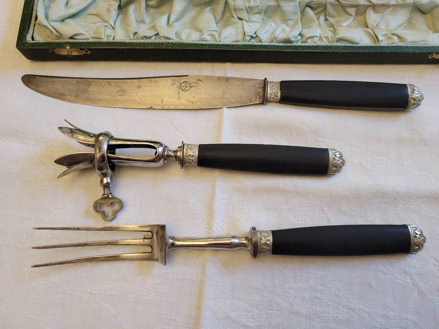 Ebony leg of lamb cutlery service, late 19th century