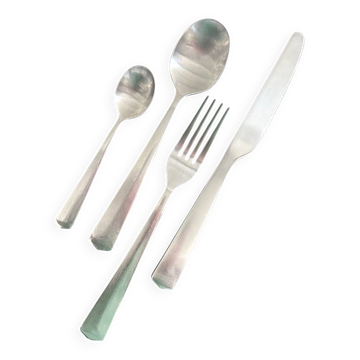 Service de 24 couverts en acier inox poli Habitat