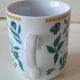 Set of vintage DPR mugs – blue and green floral design – h9 x d7.5 cm