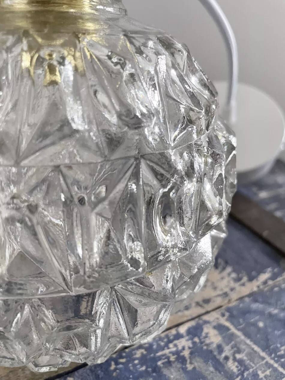 Set of two chiseled glass pendant lights