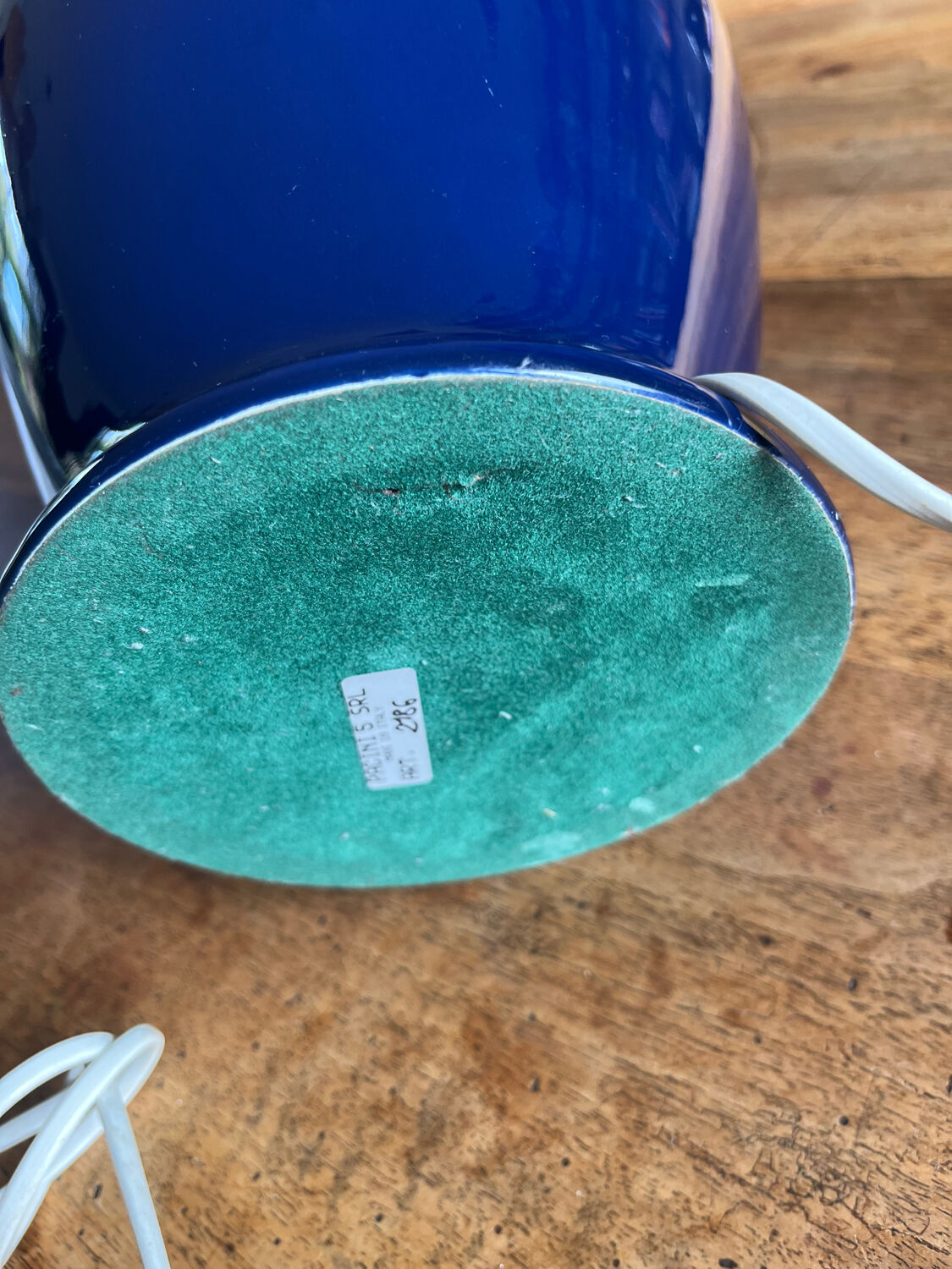 Blue ceramic lamp base