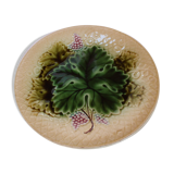 Plate Barbotine Salins Grape Vine Leaf