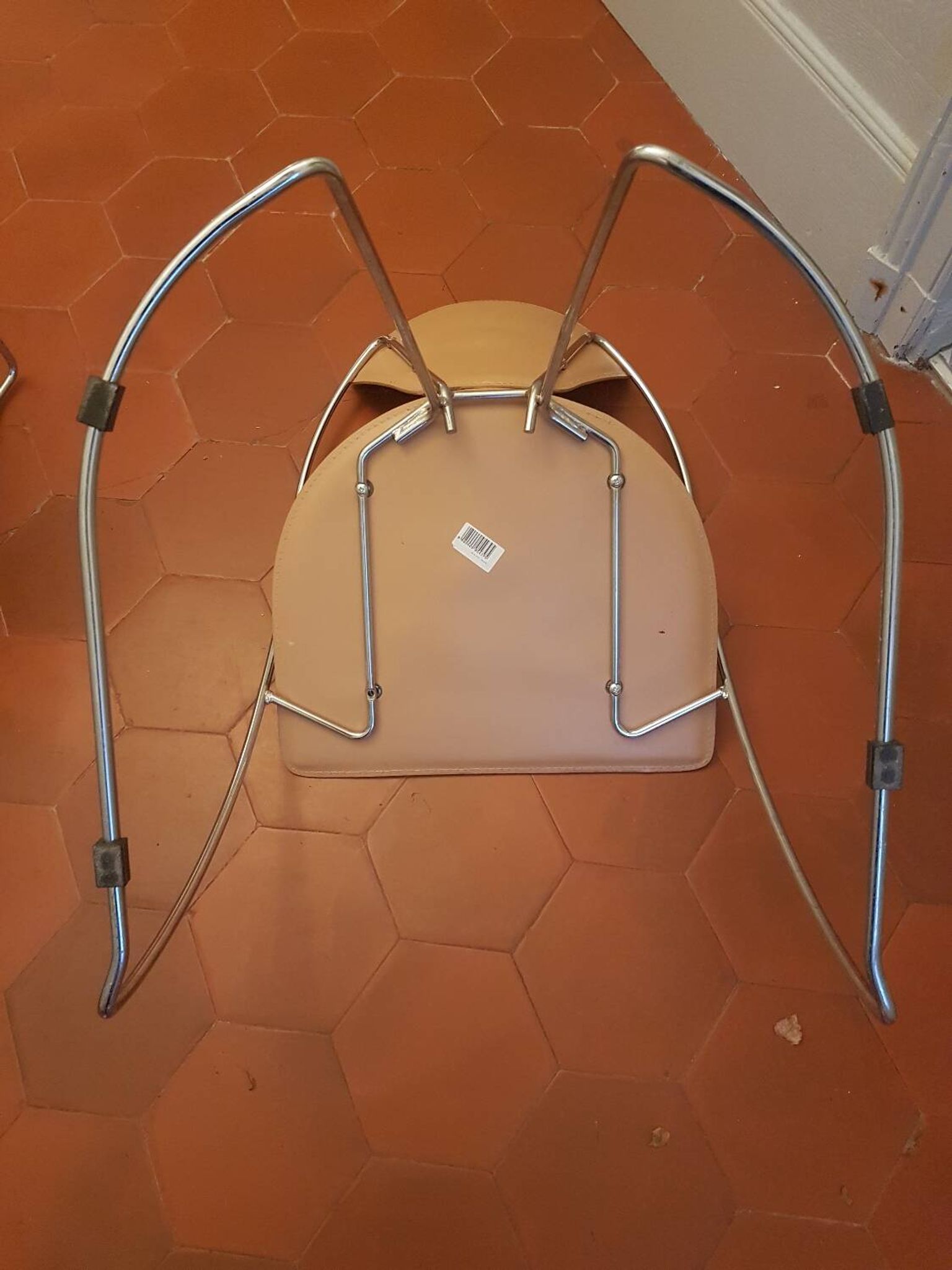 Chrome and leather chair Linda by Arrben