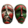 Pair of Africanist masks in plaster 1950 cubizing shape