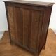 Buffet parisien en bois ciré , 2  portes vitrées,  2 tiroirs