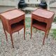 Pair of Louis XVI style marquetry bedside tables