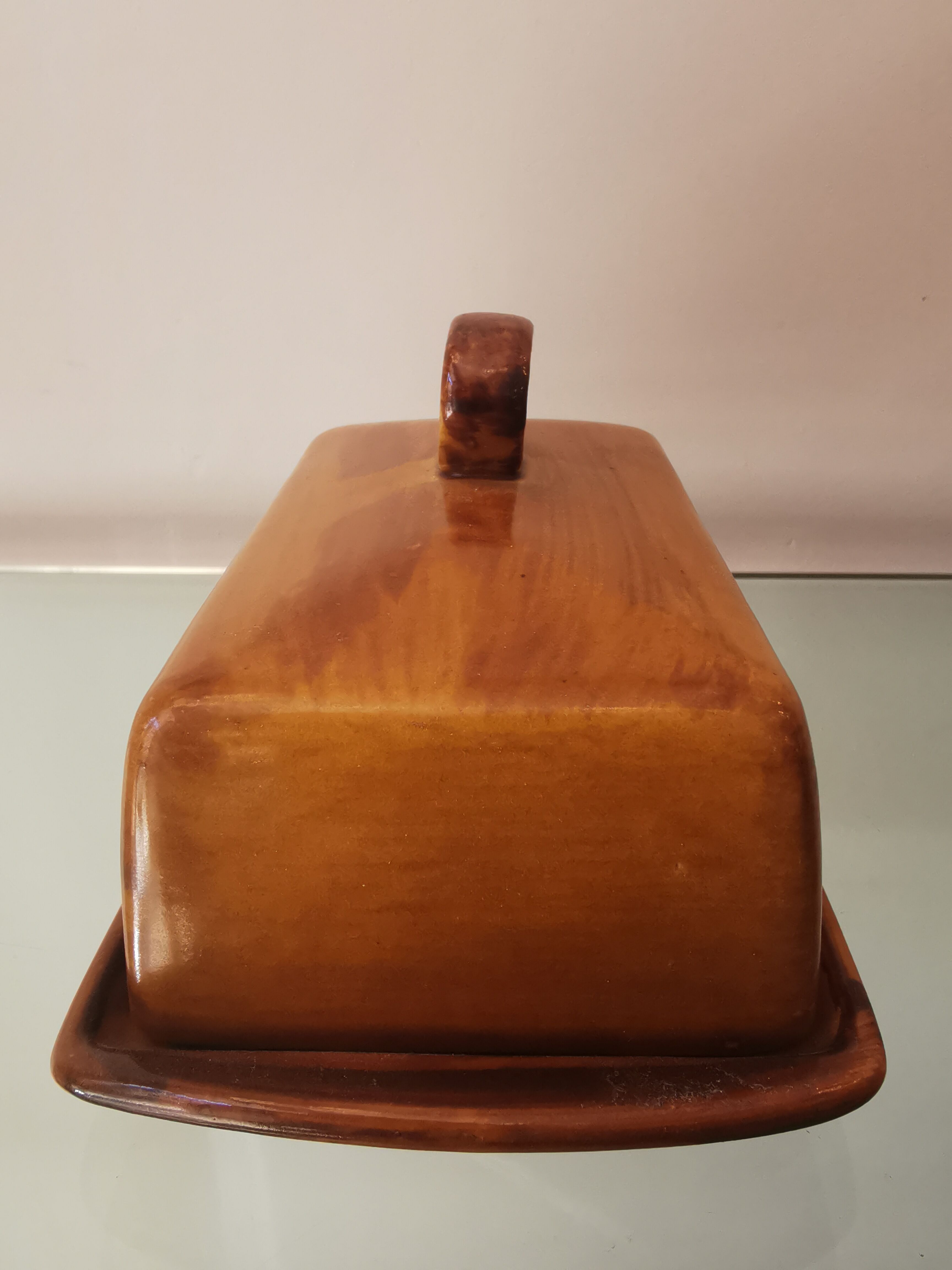 Vintage ceramic butter maker Saint Clément, France, 70s