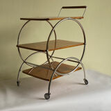 Art deco rolling bar cart, hungary 1930s