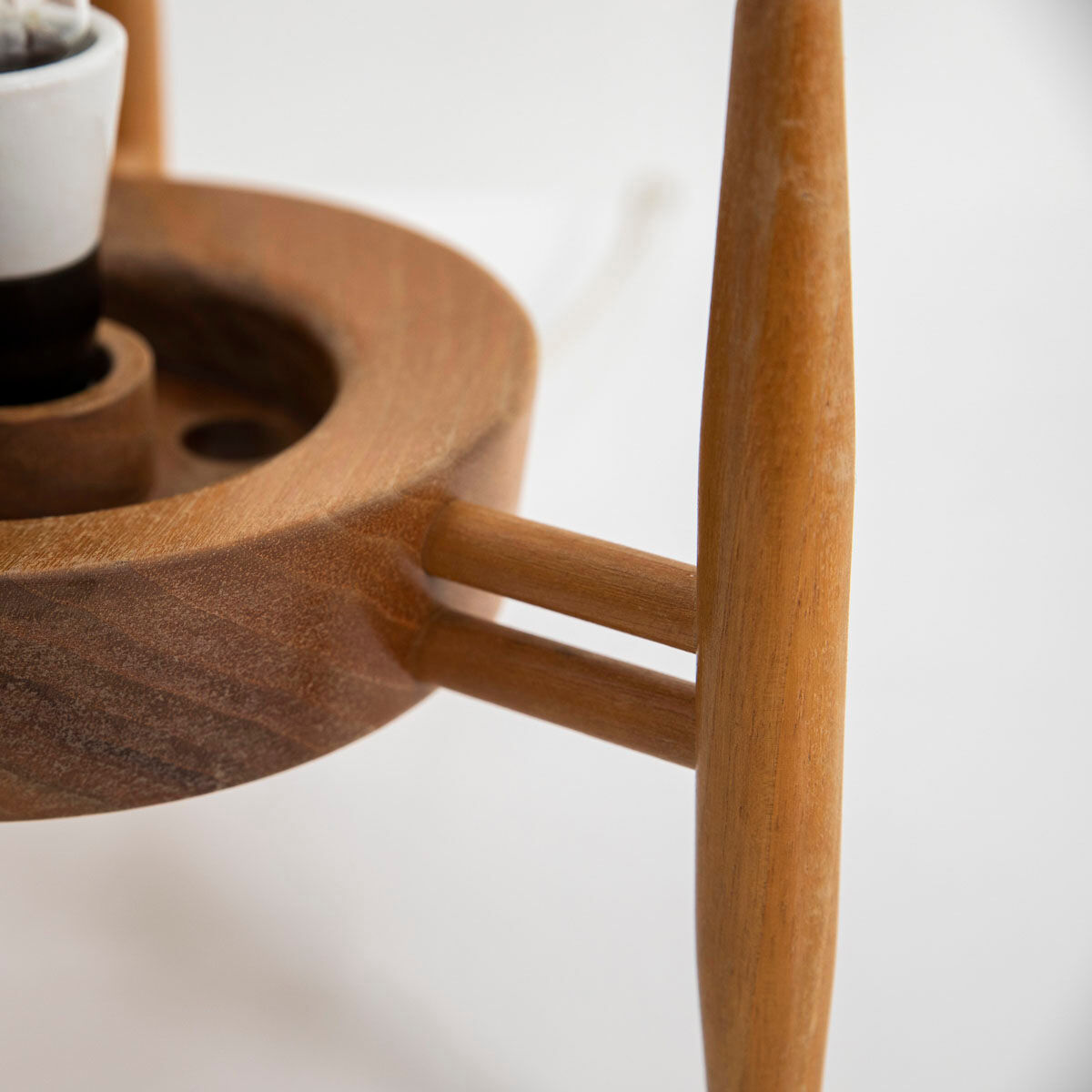 Wood and glass table lamp by Uluv