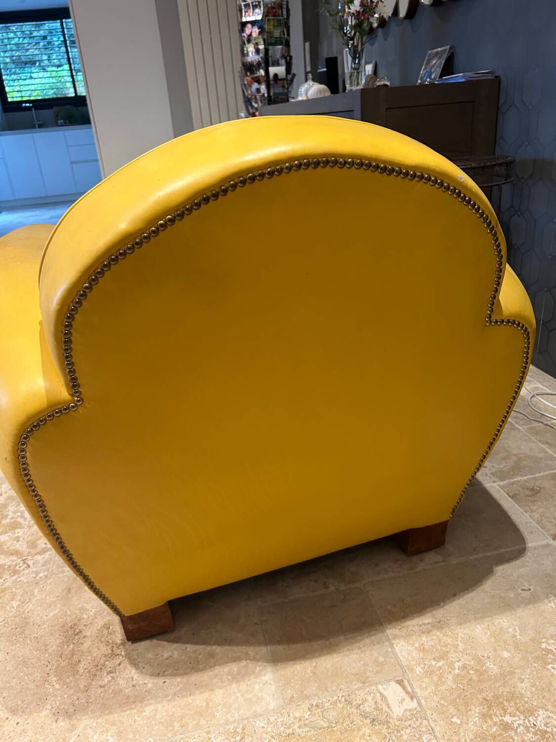 A leather club chair