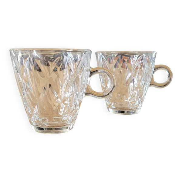 2 mugs en verre épais