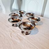 6 classic ice cream or Macedonian stainless steel bowls