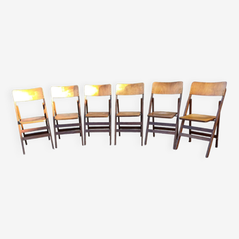 6 Chaises de Bistrot Baumann des Années 60