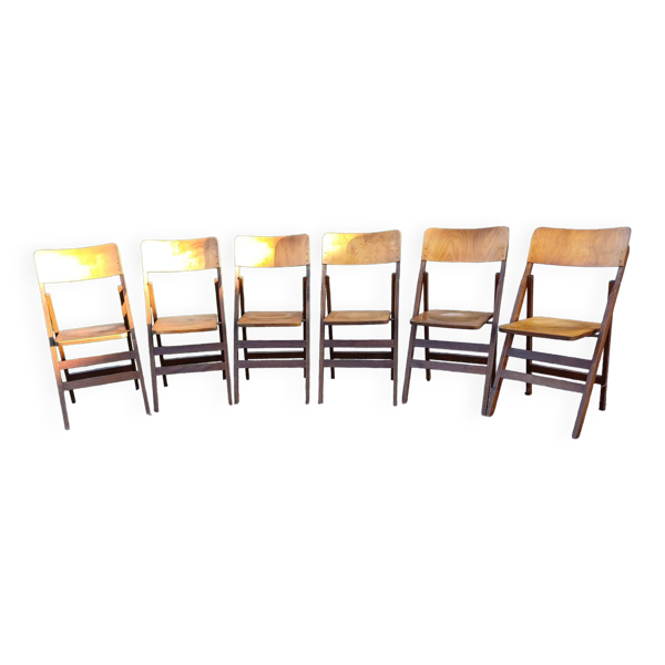 6 Chaises de Bistrot Baumann des Années 60