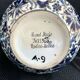 Vase grec vintage Nassos Hellas Rodos or bleu et blanc