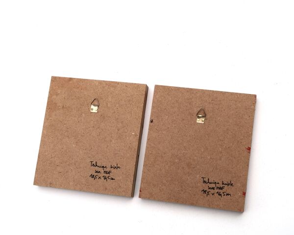 Deux petits tableaux minimalistes abstraits de Vincent Dufresne
