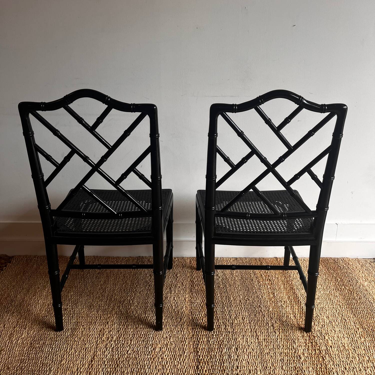 2 Chippendale chairs "Faux bamboo"