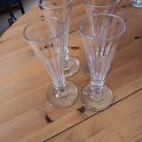 4 antique champagne flutes