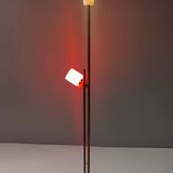 Lampadaire expérimental rare en laiton, aluminium et verre par Arredoluce, Italie