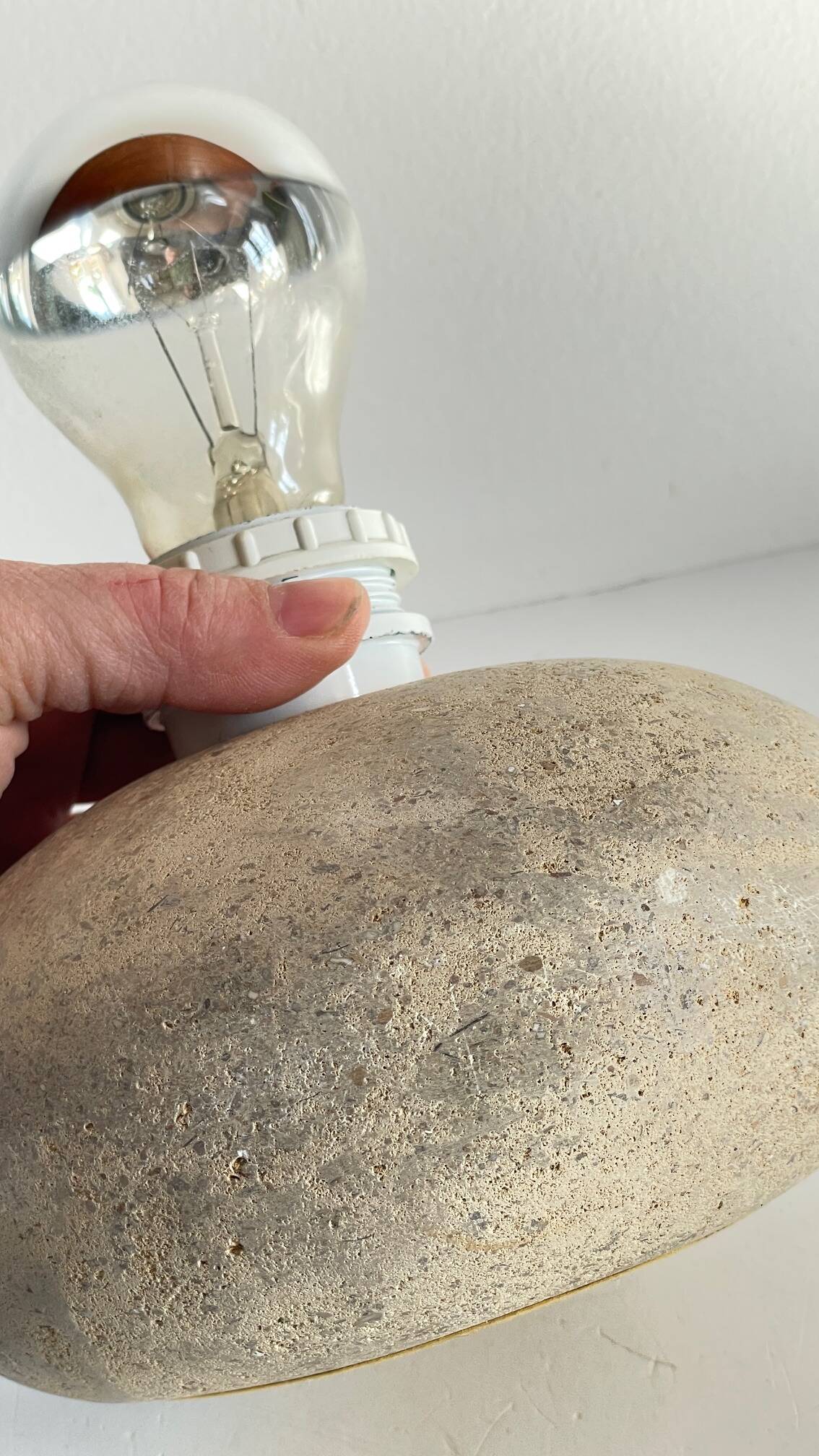 Vintage natural stone pebble lamp