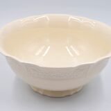 Salad bowl in off-white earthenware ivory Lunéville decoration in relief France