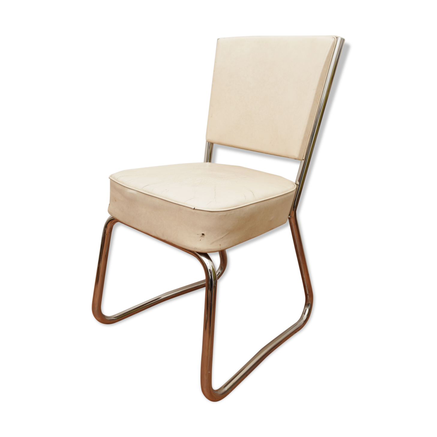 Fauteuil skaï blanc