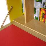 Wall secretary in vintage varnished oak 1950s