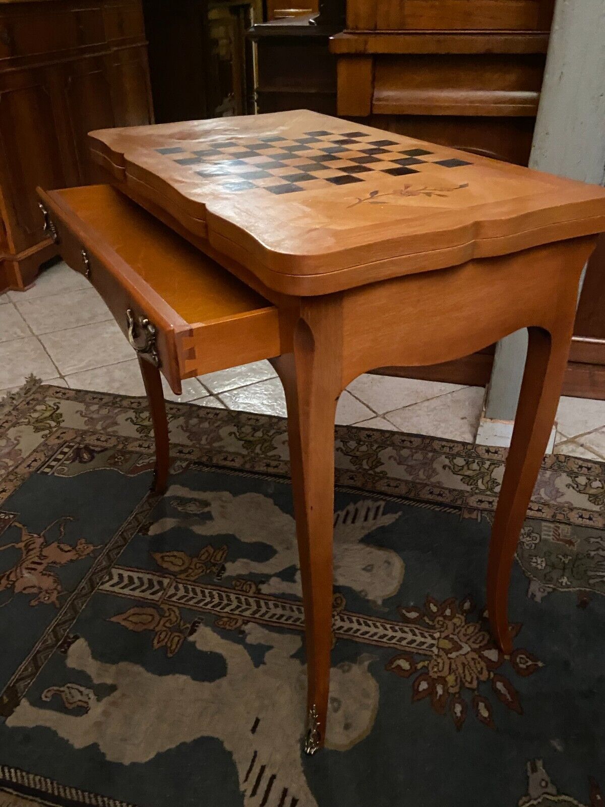 Game table console sofa back to a drawer tray wallet Louis XV