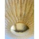 Venetian Lens Amber “Graniglia” Murano Glass Flush Mount