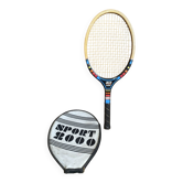 Old tennis racket sport 2000 ace mini wood + vintage sports cover