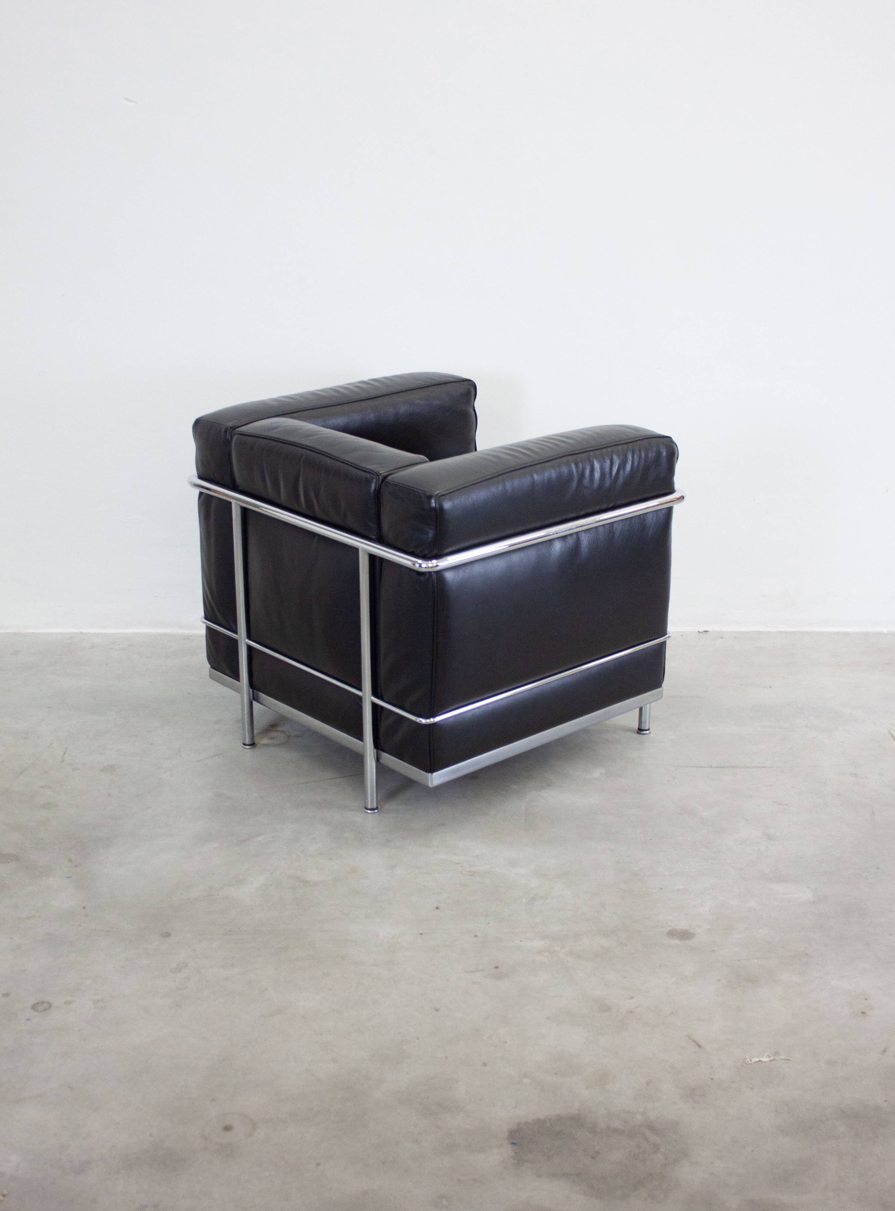 Chaise longue Cassina LC2 par Le Corbusier (Noir)