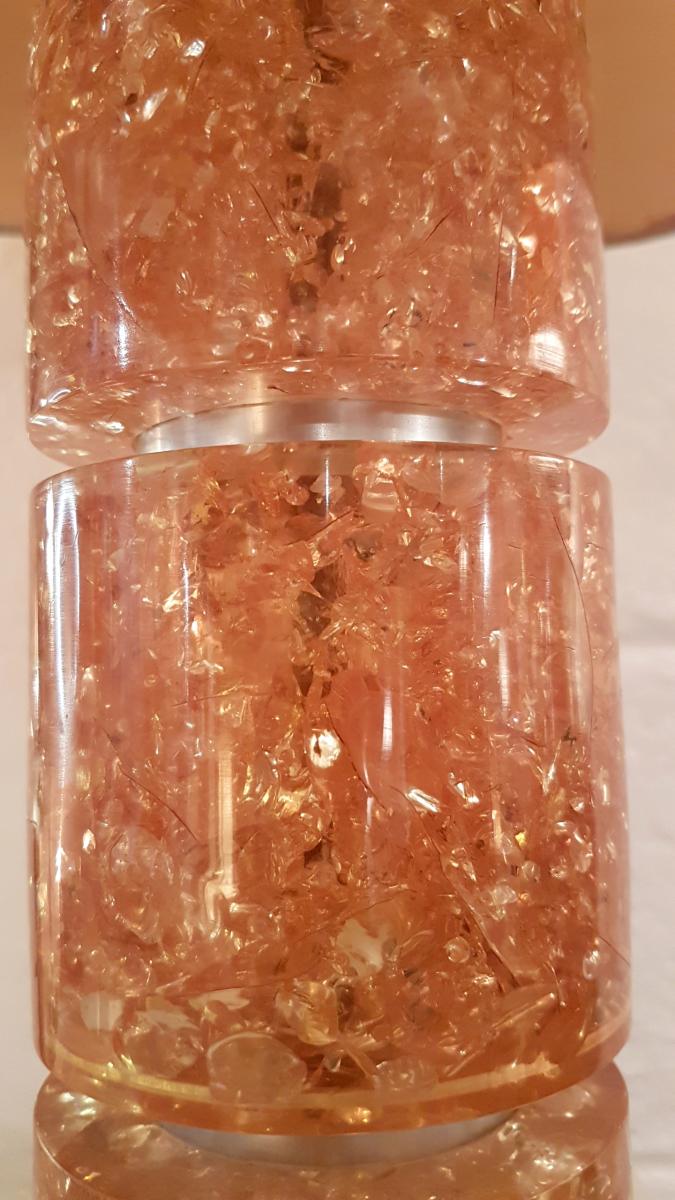 Lamp in aluminium and resin, 1970