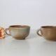 Set of 2 stoneware cups, Grès du Marais, vintage, 1980