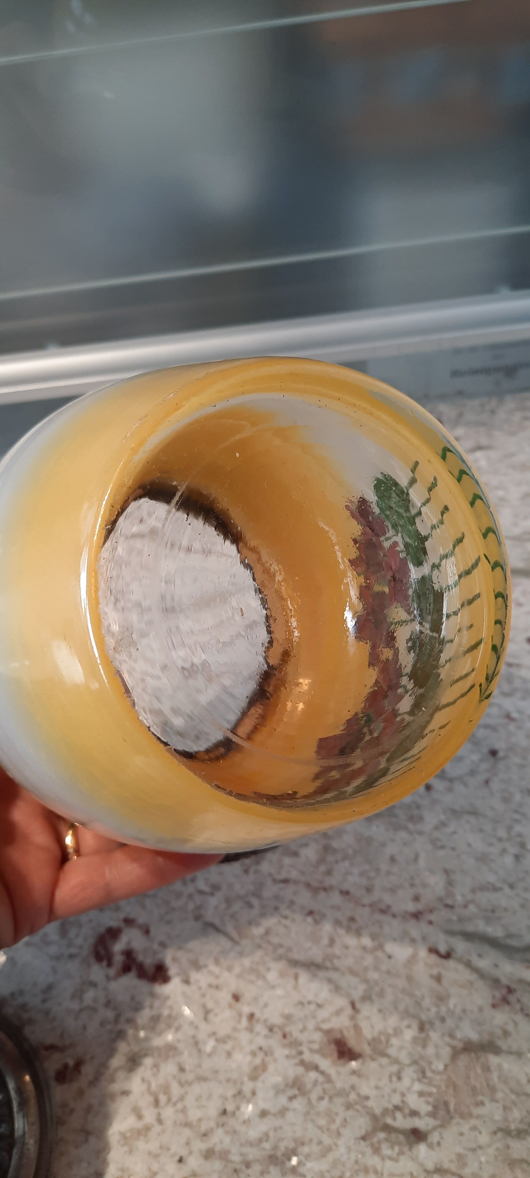 Art nouveau glass cookie jar