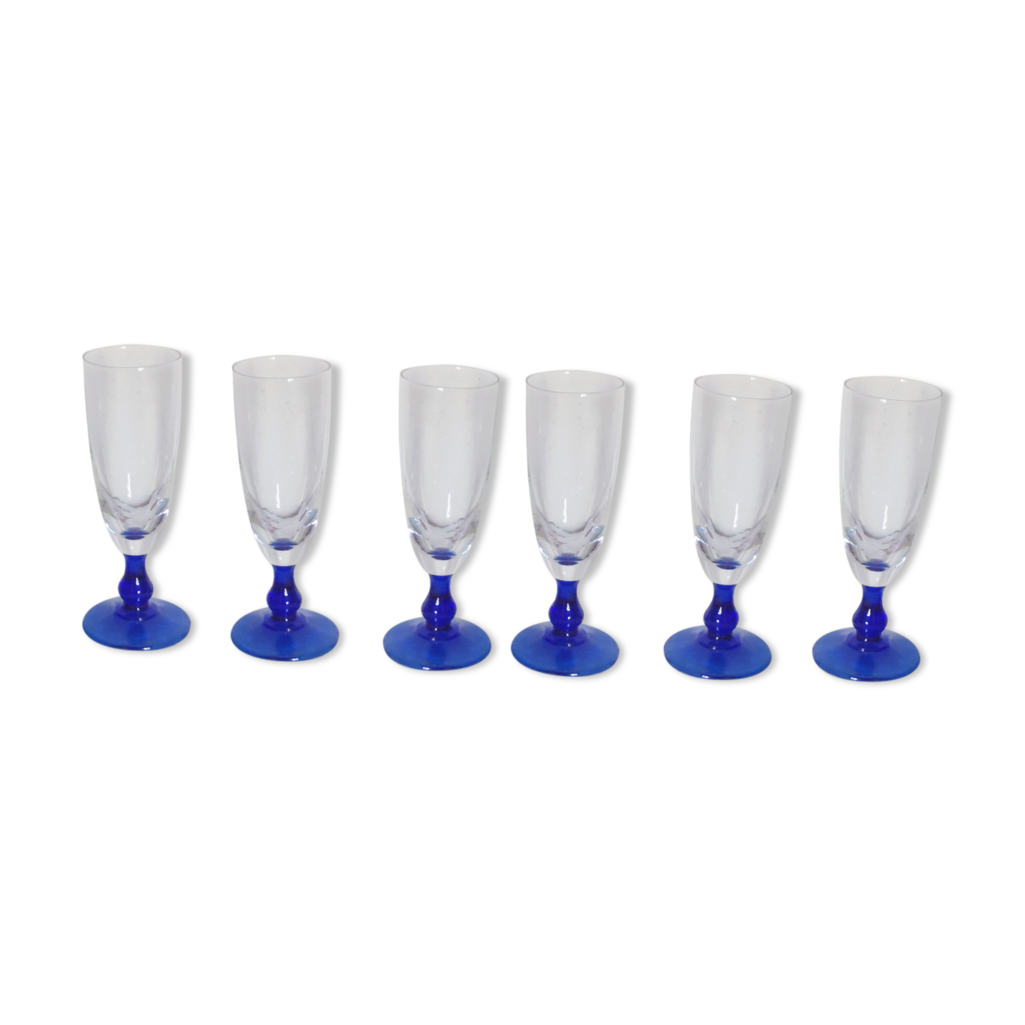 Flutes a champagne foot blue cobalt