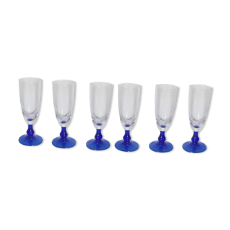 Flutes a champagne foot blue cobalt