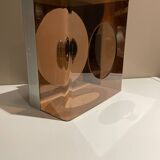 Disco smoked plexiglass wall lamp by Jacqueline Trocmé
