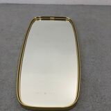 Mid-century modern german rockabilly golden wall mirror, 1970s