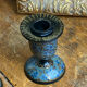 Pair of Kashmiri candlesticks, lacquered papier-mâché