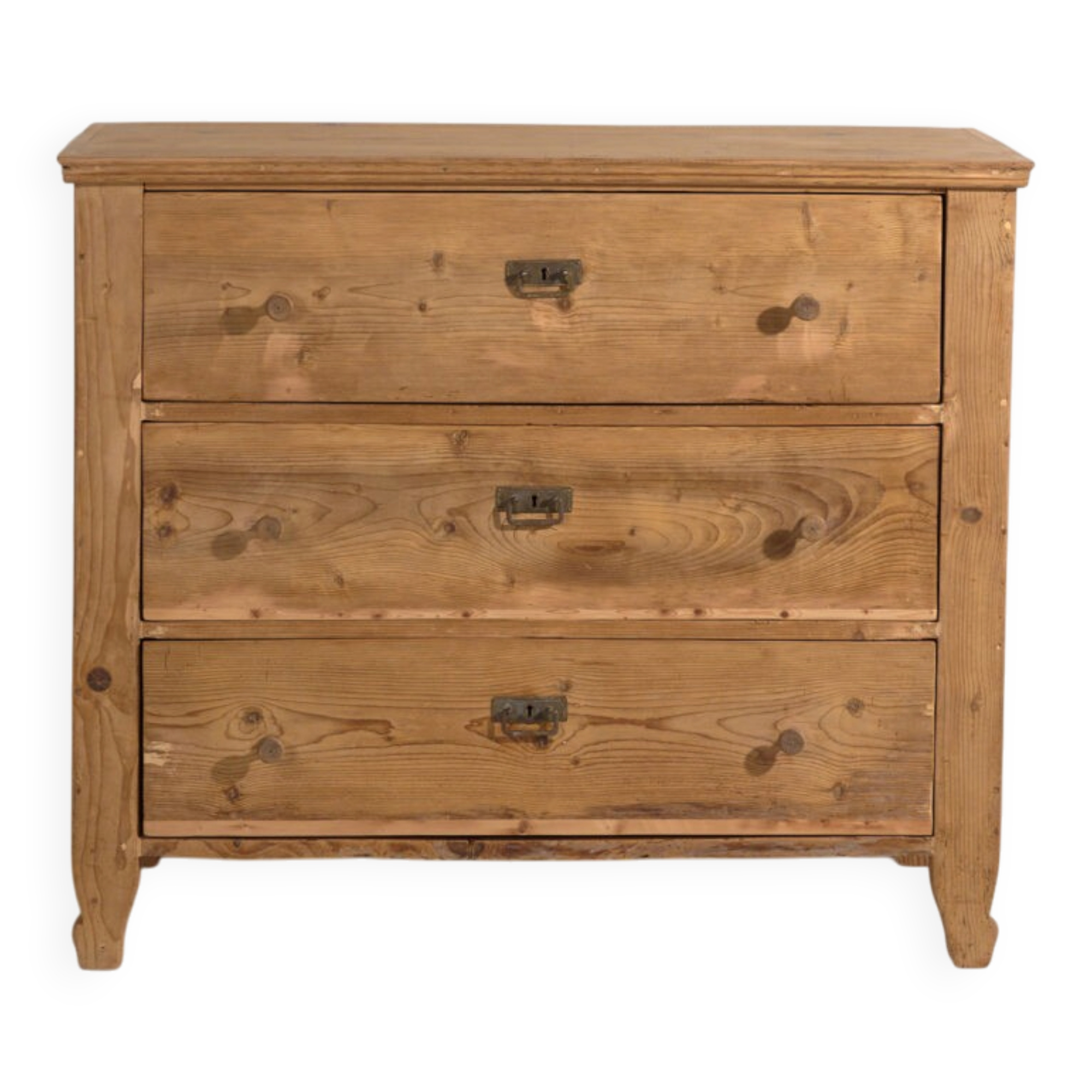 Commode centre-européenne à trois tiroirs en pin lavé – Europe centrale, vers 1900