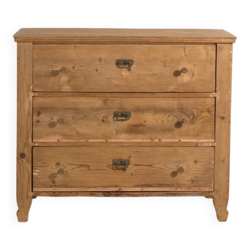 Central European commode with three washed pine drawers – Central Europe, circa 1900