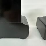 Set of 2 antique black marble candle stands, 1930's Art deco