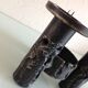 Brutalist candle holder tripod in black metal / vintage 60s-70s