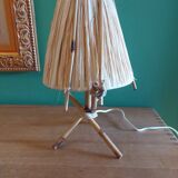 Vintage lamp with raffia lampshade