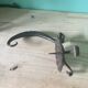 Vintage wrought iron candlestick holder — Scroll handle — Rustic decor