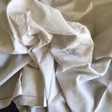 Nappe japonisante en fil de lin blanc