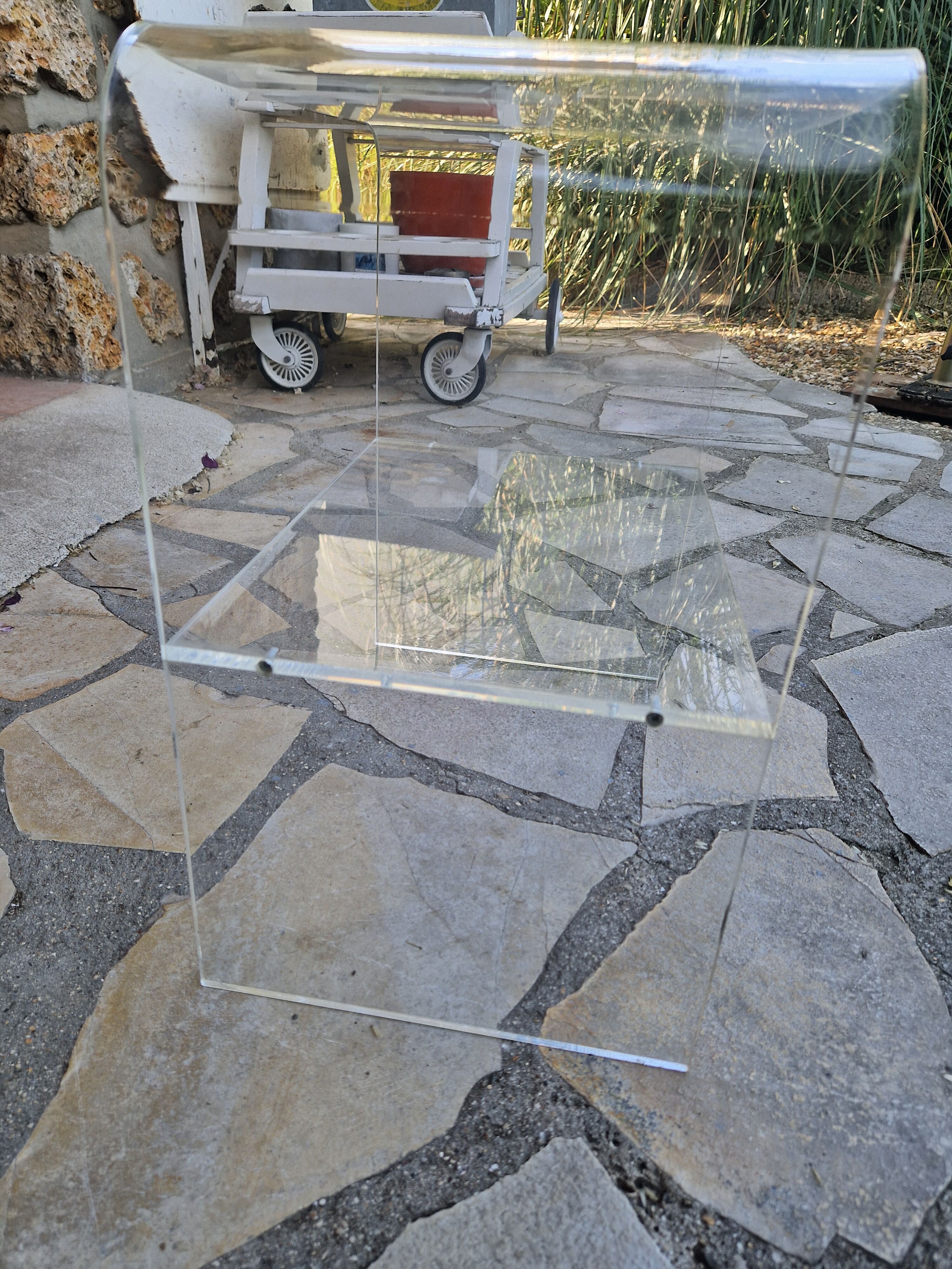 Vintage plexiglass bedside table