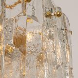 Luminaire en laiton doré, verre cristal Palazzo, Kalmar, Autriche, 1970