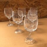 Set of 6 Cristal D'Arques Longchamp Vin France Vintage Stemmed Glasses